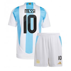 Fotbalové Dres Argentina Lionel Messi #10 Dětské Domácí Oblečení Copa America 2024 Krátký Rukáv (+ trenýrky)